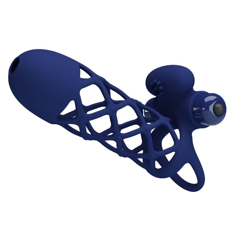 PRETTY LOVE - GIANN VIBRATORRING MET SILICONEN HOES BLAUW