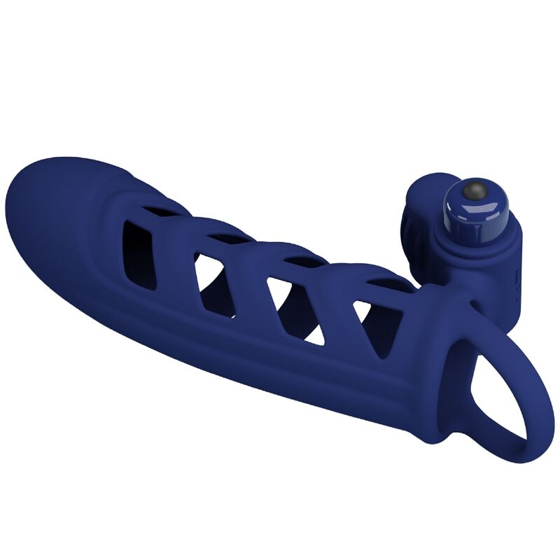 PRETTY LOVE - ALTAF VIBRATORRING MET SILICONEN OMHULSEL BLAUW