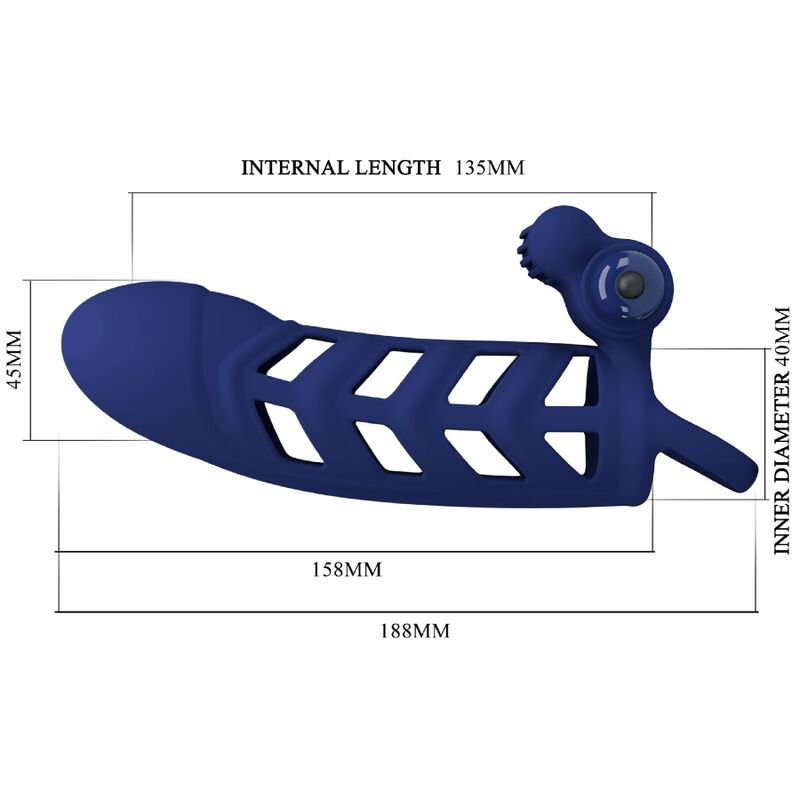 PRETTY LOVE - ALTAF VIBRATORRING MET SILICONEN OMHULSEL BLAUW