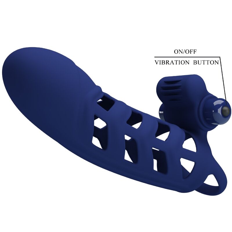 PRETTY LOVE - ALTAF VIBRATORRING MET SILICONEN OMHULSEL BLAUW