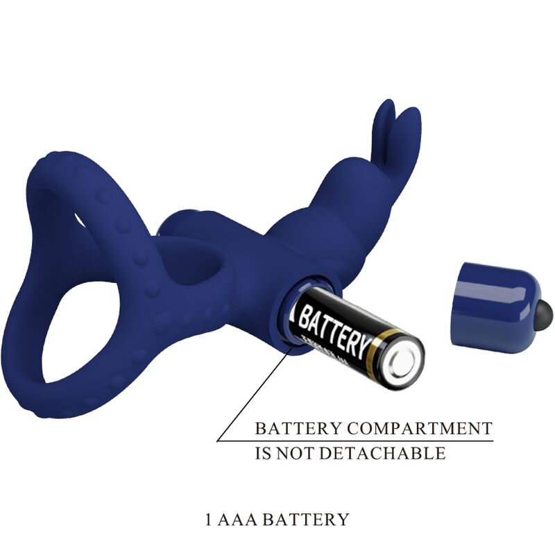 PRETTY LOVE - LUCHITO DUBBELE TRILLING RING KONIJN BLAUW