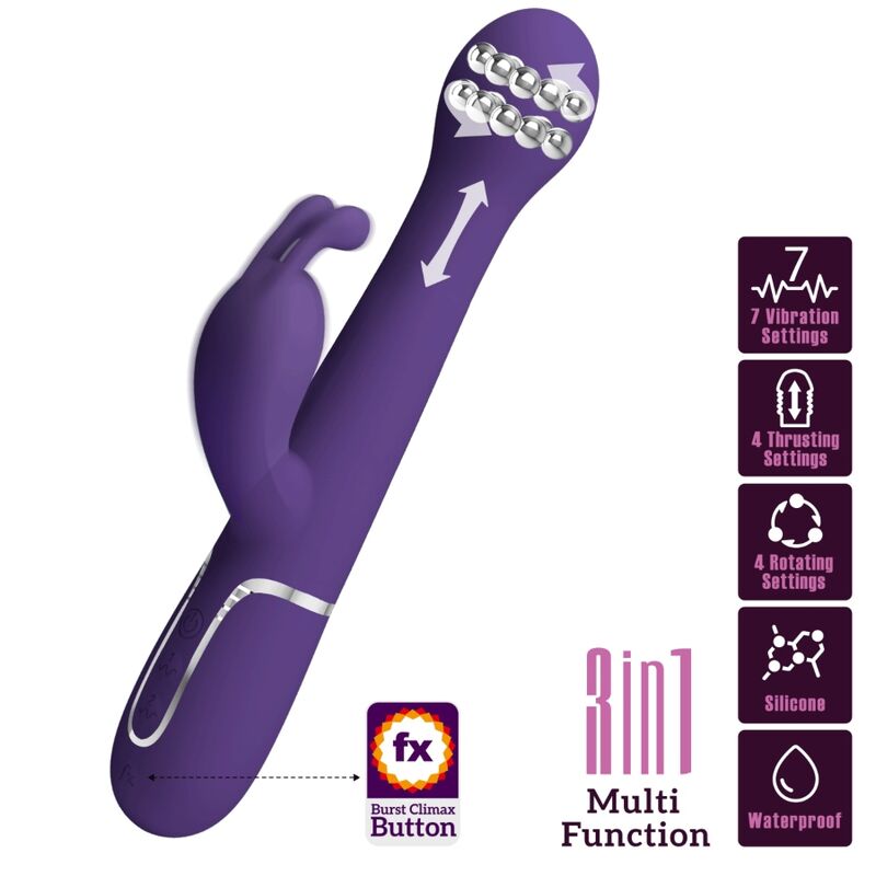 PRETTY LOVE - DEJON KONIJN VIBRATOR 3 IN 1 MULTIFUNCTIONEEL PAARS