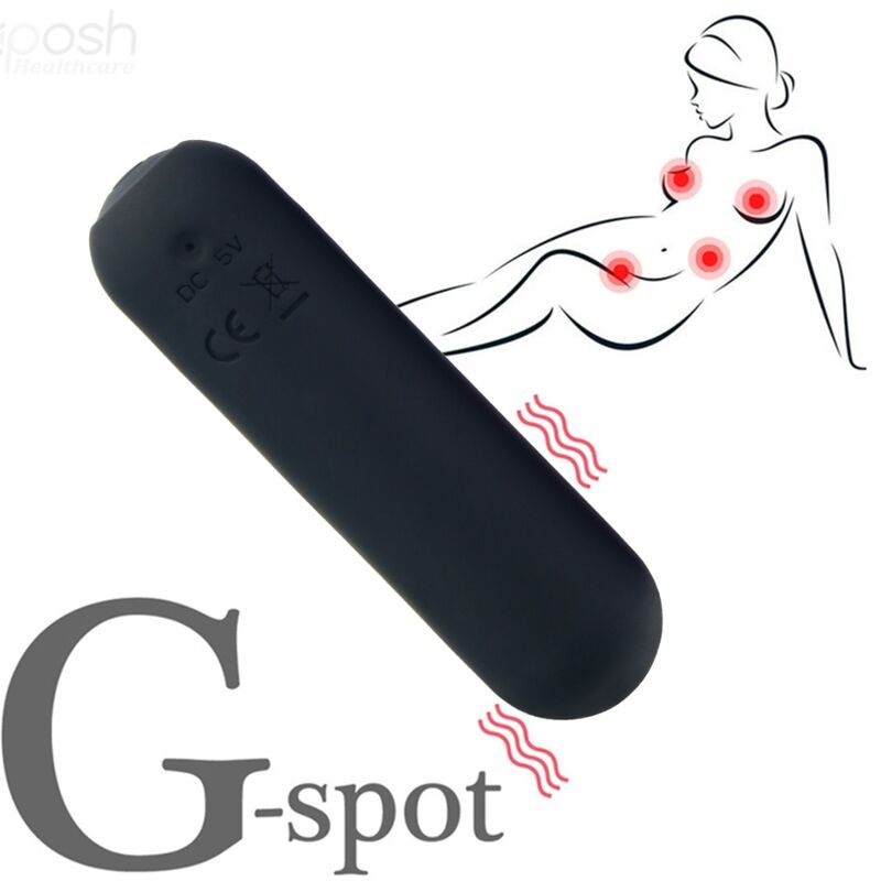 ARMONY - SPLASH HAHA VIBRATOR KOGEL SILICONEN 10 TRILLINGEN 75 X 19 CM ZWART