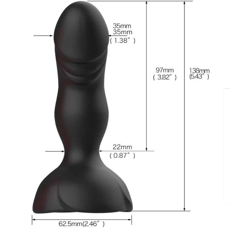 ARMONY - EXTREME A BLOOM ROOS VIBRATOR & ANAALPLUG AFSTANDSBEDIENING ZWART