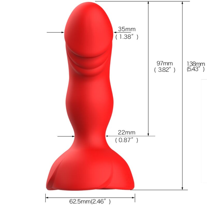 ARMONY - EXTREME A BLOOM ROOS VIBRATOR & ANAALPLUG AFSTANDSBEDIENING ROOD