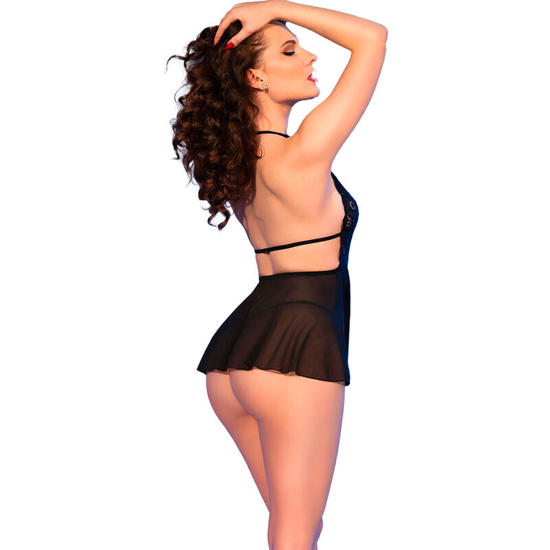 CHILIROSE - CR 4720 BABYDOLL & THONG BLACK XL
