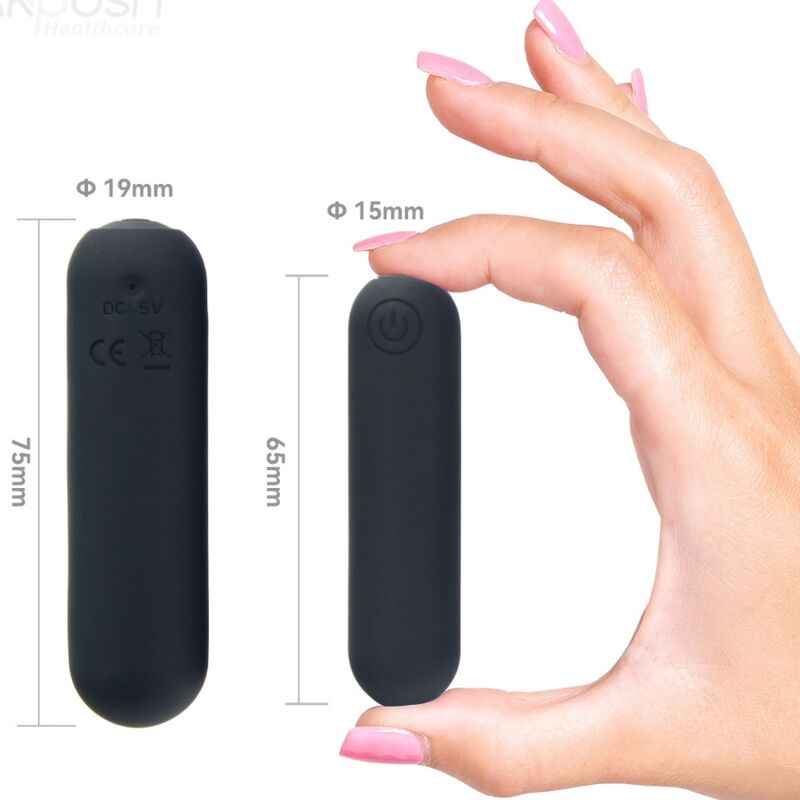 ARMONY - SPLASH HAHA VIBRATOR KOGEL SILICONEN 10 TRILLINGEN 75 X 19 CM ZWART