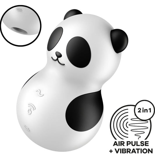 SATISFYER - POCKET PANDA STIMULATOR & VIBRATOR ZWART EN WIT