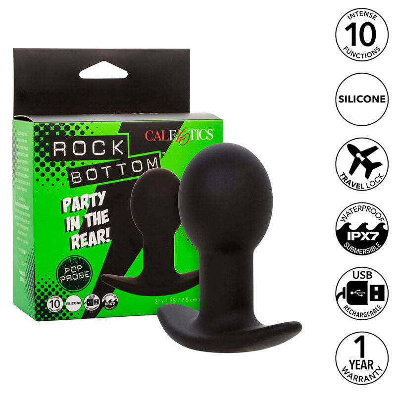 CALEXOTICS - ROCK BOTTOM ANAALPLUG 10 TRILLINGEN SILICONE ZWART