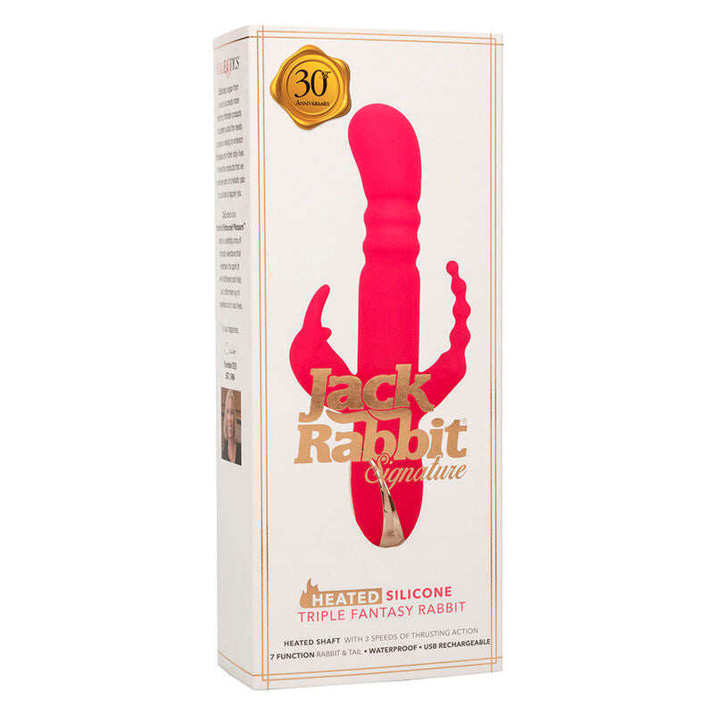 CALEXOTICS - JACK FANTASY TRIPLE VERWARMDE VIBRATOR RABBIT ROZE