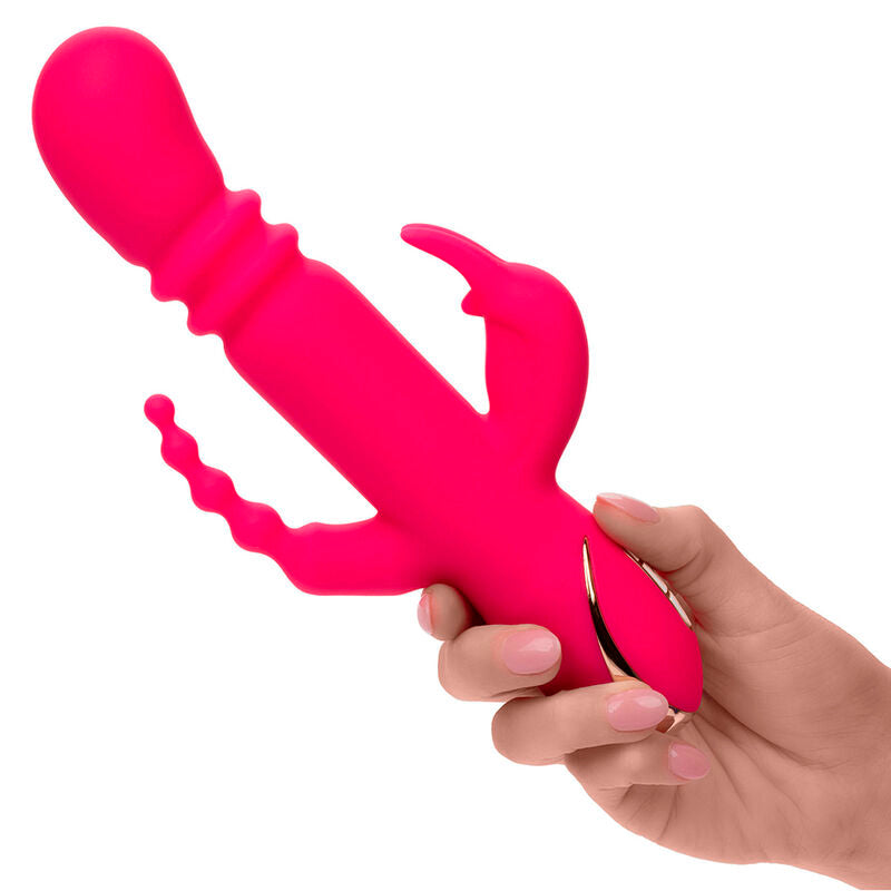 CALEXOTICS - JACK FANTASY TRIPLE VERWARMDE VIBRATOR RABBIT ROZE