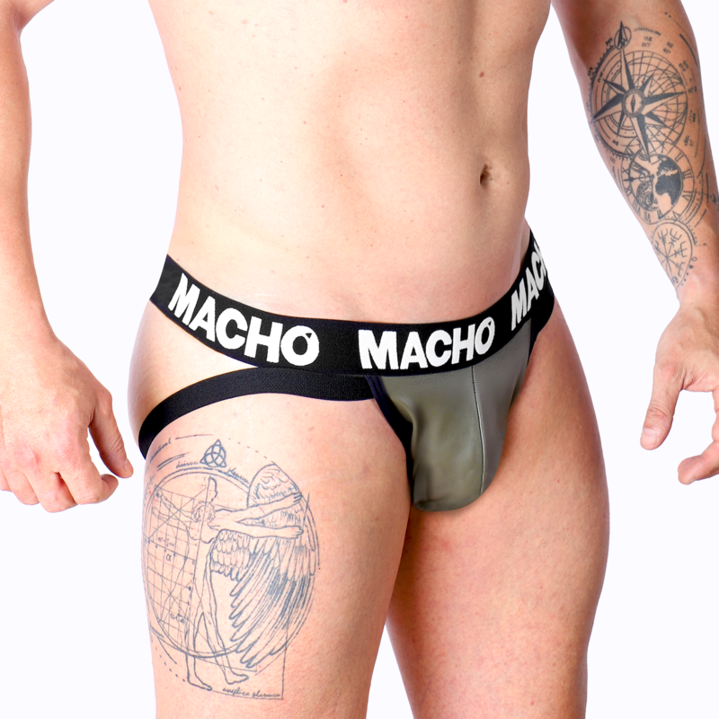 MACHO - MX27GR JOCK LEATHER GRAY BEIGE M