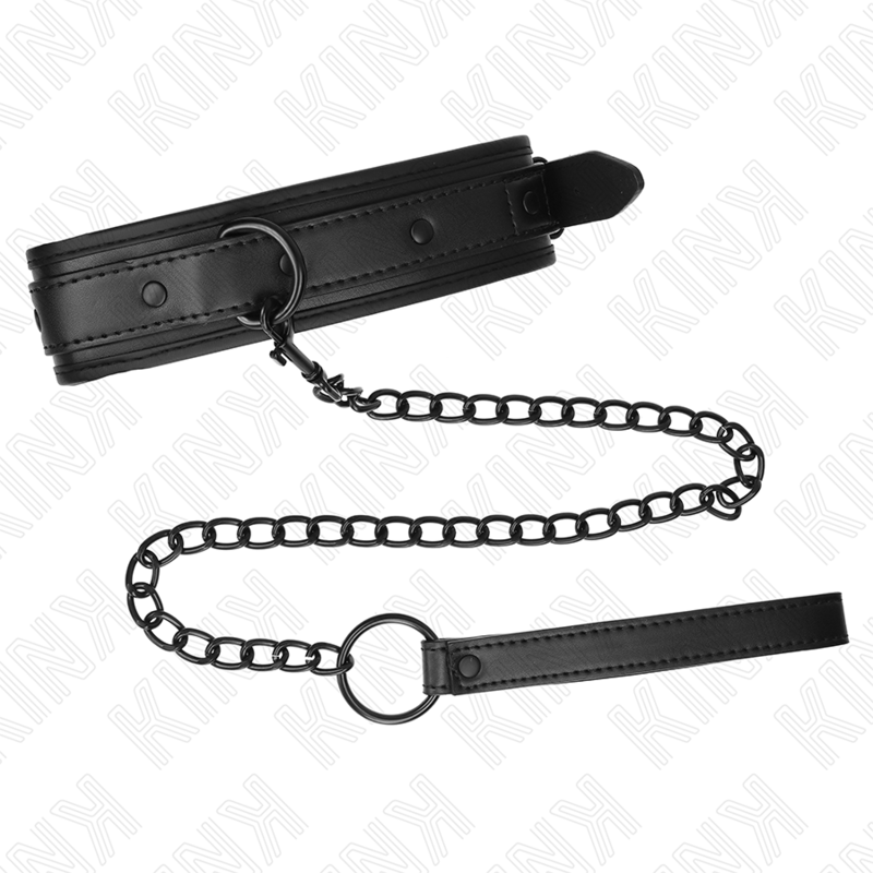 KINK - NEOPREEN BONDAGE HALSBAND MODEL 2 MET RIEM 78 CM VERSTELBAAR 37,5 X 49,5 CM