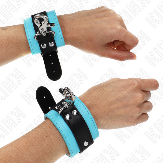 KINK - PREMIUM AFSLUITBARE POLSBROEKEN ZWART / BLAUW VERSTELBAAR 21-28 CM X 5.5 CM