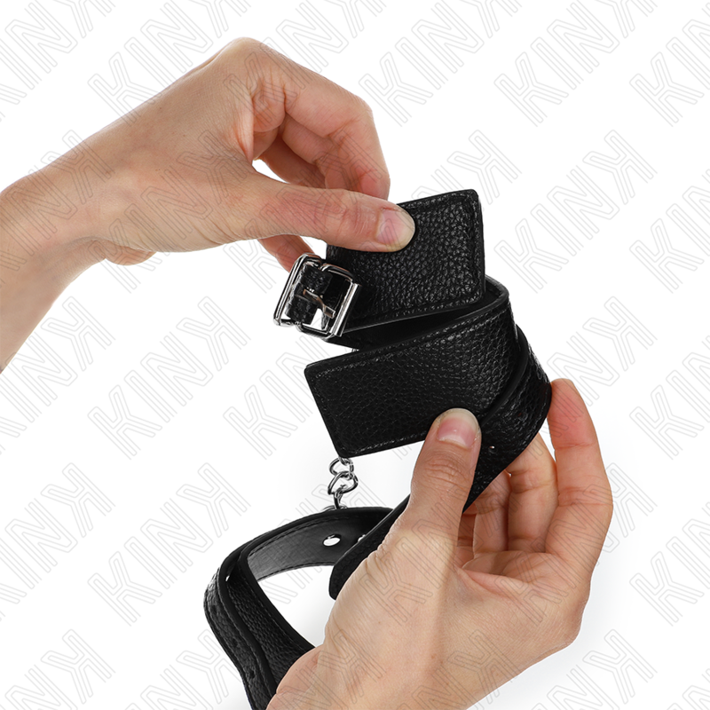 KINK - SLANGENPRINT POLSBANDEN ZWART VERSTELBAAR 20-28 CM X 5.4 CM
