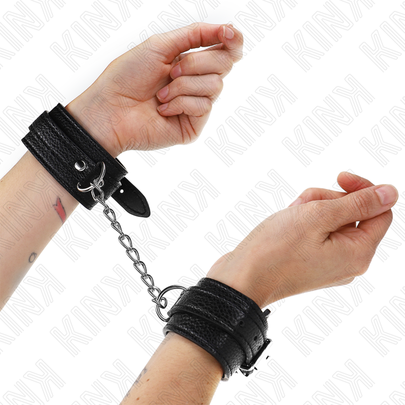 KINK - SLANGENPRINT POLSBANDEN ZWART VERSTELBAAR 20-28 CM X 5.4 CM