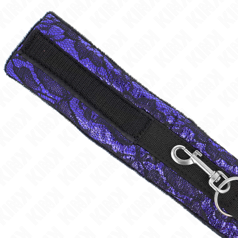 KINK - KORTE FLUWELEN KANTEN KETTING MET RIEM 105 CM MET NYLON AFWERKING 44 X 5,5 CM