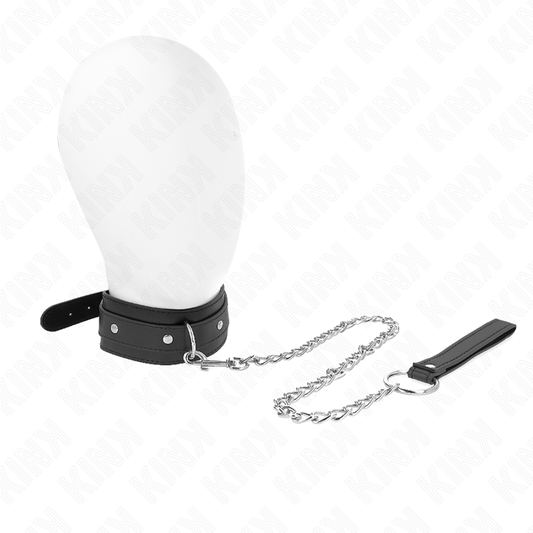 KINK - HALSBAND MET RIEM 65 CM 1 RING VERSTELBAAR 38-49 CM X 5 CM