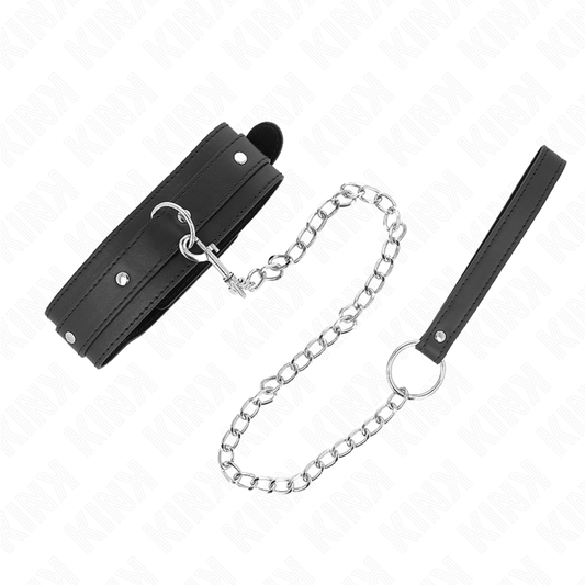 KINK - HALSBAND MET RIEM 65 CM 1 RING VERSTELBAAR 38-49 CM X 5 CM