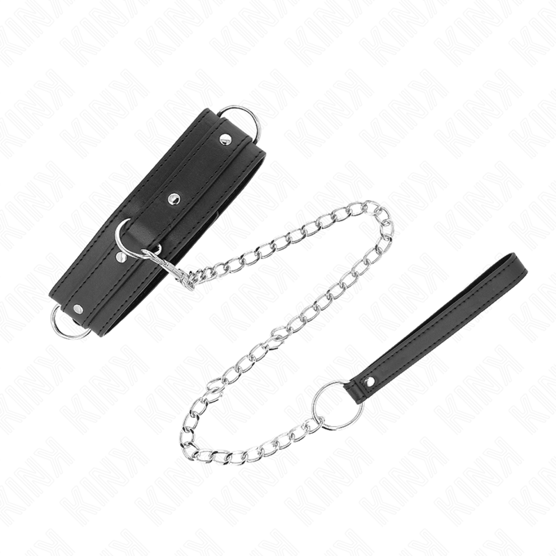 KINK – HALSBAND MET RIEM 65 CM 3 RING MODEL 1 VERSTELBAAR 38-49 CM X 5 CM