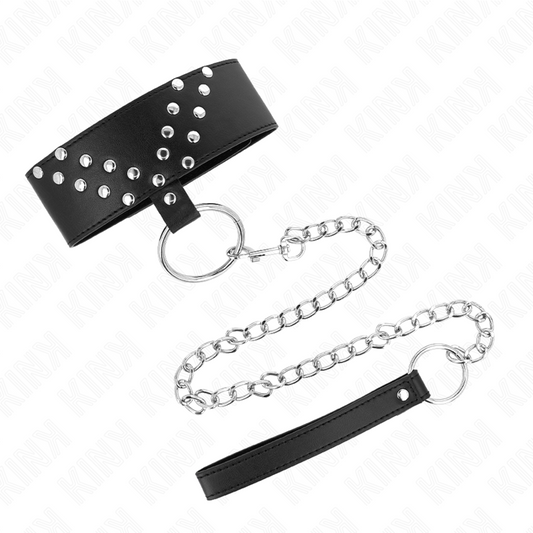 KINK - KETTING MET RIEM 65 CM MET V-KLINKNAGEL VERSTELBAAR 36-43 CM X 5 CM
