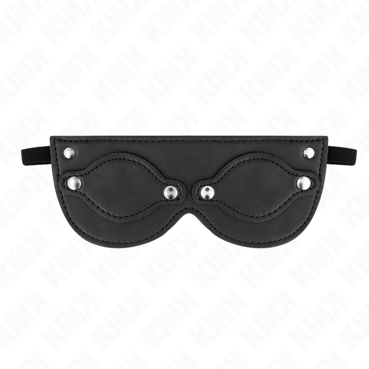 KINK - LEDEREN MASKER MET AFNEEMBARE OOGKAPPEN 22 x 9 CM