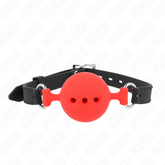 KINK - VOLLEDIGE SILICONEN KNEVEL 55 x 2 CM MET 5 CM BALMAAT L ROOD VERSTELBAAR 35-51 CM