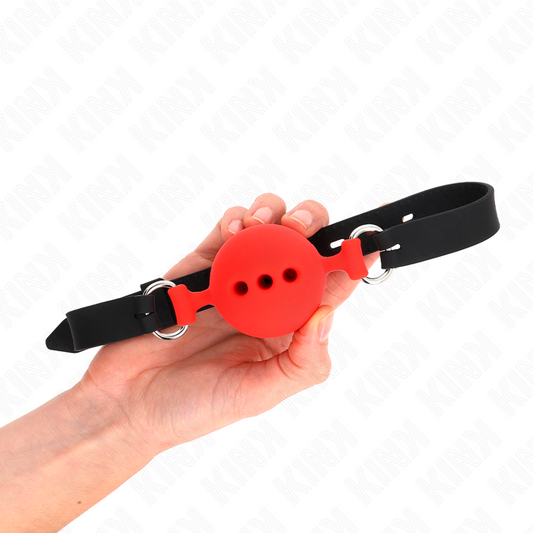 KINK - VOLLEDIGE SILICONEN KNEVEL 55 x 2 CM MET 5 CM BALMAAT L ROOD VERSTELBAAR 35-51 CM