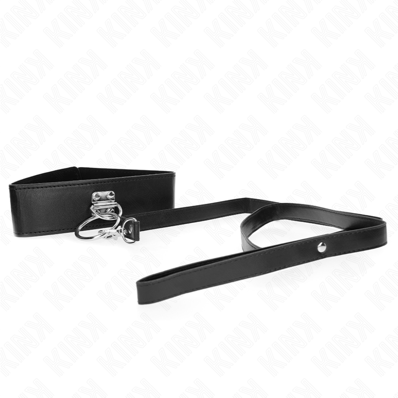 KINK - LEERLIJN MET STUDS 116 CM HALSBAND MET KUNSTLEREN BAND 50 X 5 CM