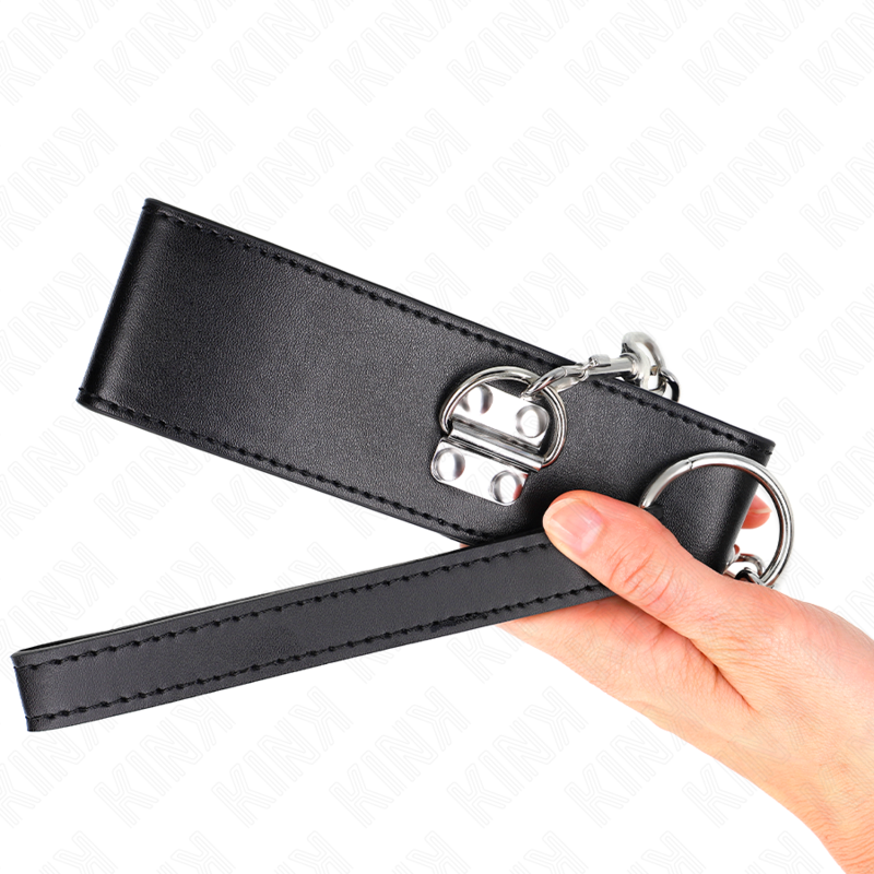 KINK - KETTING MET RIEM 65 CM MET BREDE ZWARTE BAND VERSTELBAAR 33.5-41 CM X 5 CM