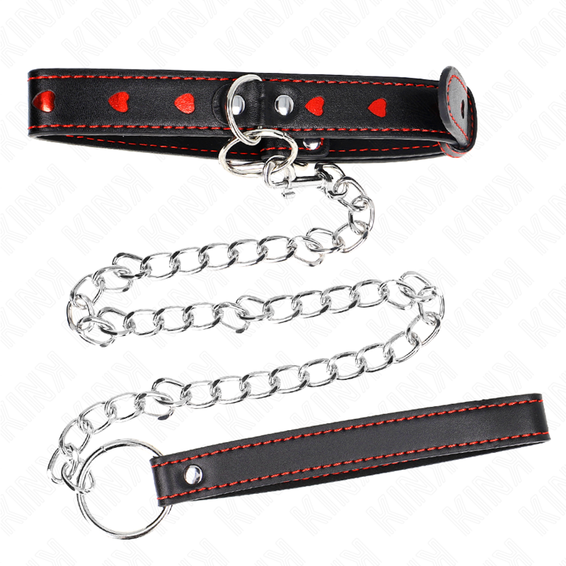 KINK - KETTING MET BAND 65 CM HART DETAILS 52,5 X 2,5 CM