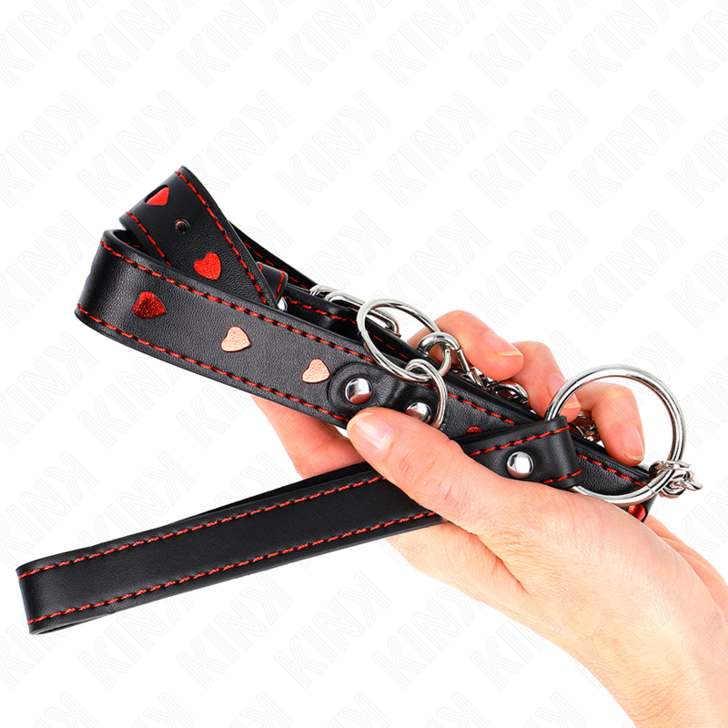 KINK - KETTING MET BAND 65 CM HART DETAILS 52,5 X 2,5 CM