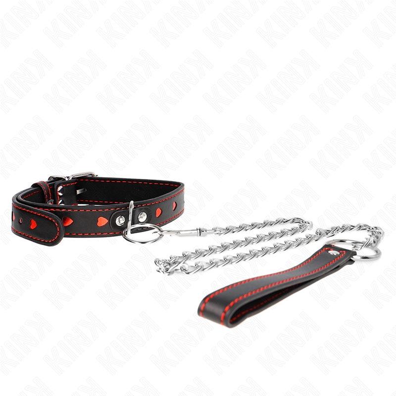 KINK - KETTING MET BAND 65 CM HART DETAILS 52,5 X 2,5 CM