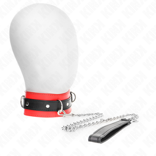 KINK - HALSBAND MET RIEM 65 CM MET STRAP ROOD 54 X 4,5 CM