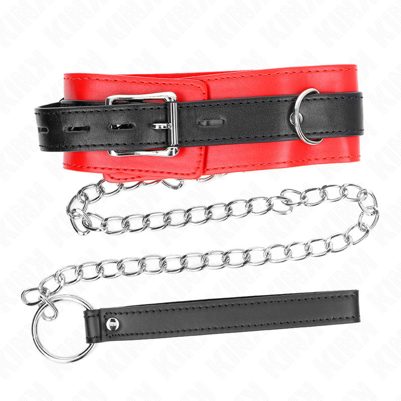 KINK - HALSBAND MET RIEM 65 CM MET STRAP ROOD 54 X 4,5 CM