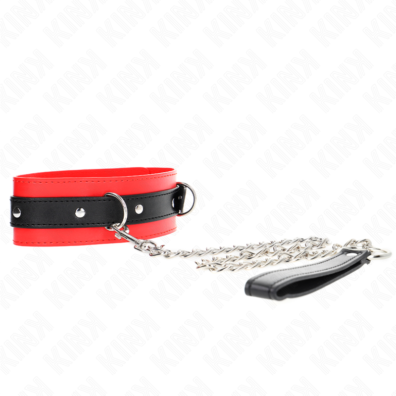 KINK - HALSBAND MET RIEM 65 CM MET STRAP ROOD 54 X 4,5 CM