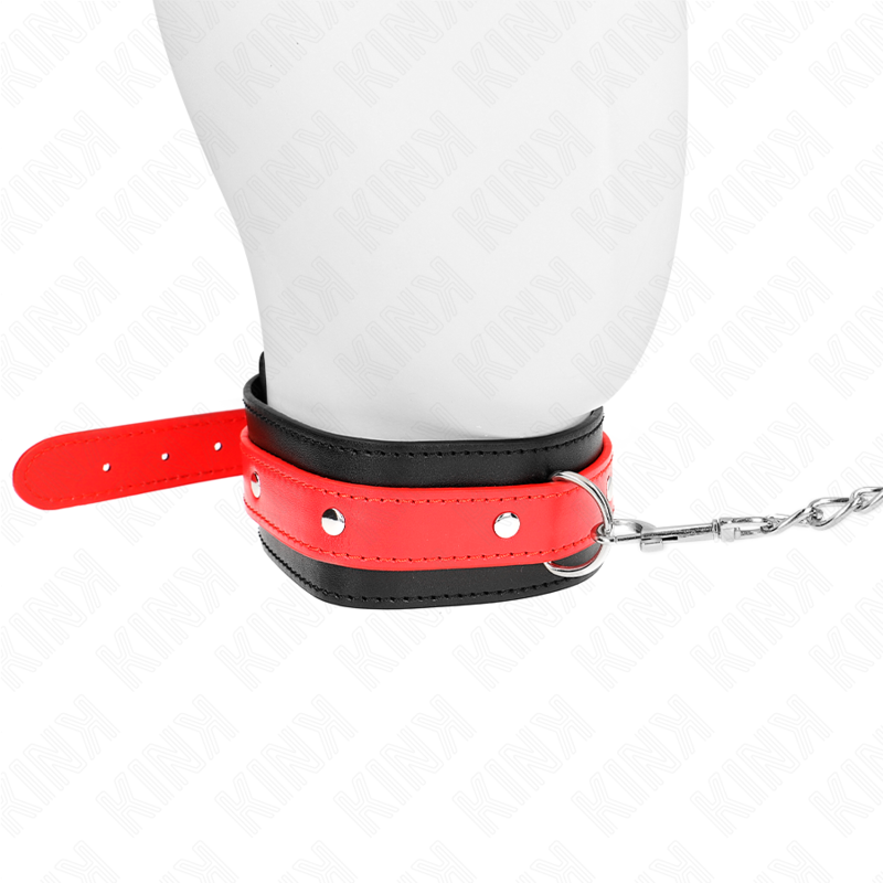 KINK - KETTING MET RODE BAND 65 CM VERSTELBAAR 36-43 CM X 5 CM