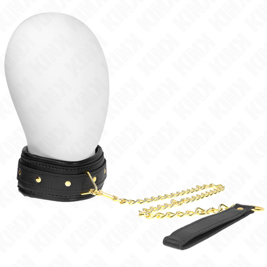 KINK - KETTING MET SPONS IMITATIELEDEREN BAND MODEL 1 VERSTELBAAR 37-54 CM X 3 CM