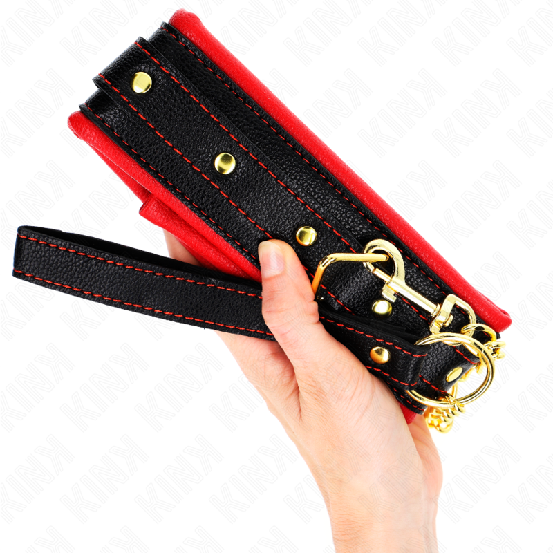 KINK - KETTING MET SPONGE IMITATIELEDEREN BAND MODEL 2 VERSTELBAAR 37-54 CM X 3 CM