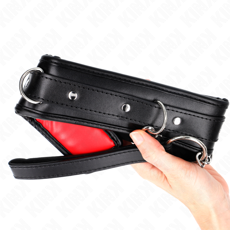 KINK - KETTING MET SPONS IMITATIELEDEREN BAND MODEL 3 VERSTELBAAR 37-54 CM X 3 CM