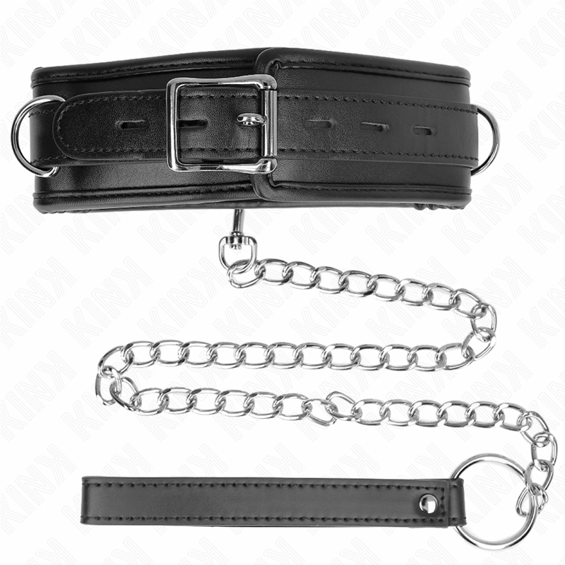 KINK - KETTING MET SPONS IMITATIELEDEREN BAND MODEL 3 VERSTELBAAR 37-54 CM X 3 CM