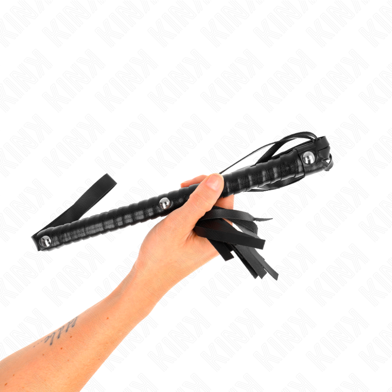 KINK - ZWEEP MET ZWART GERIBBELD HANDVAT 48,5 CM