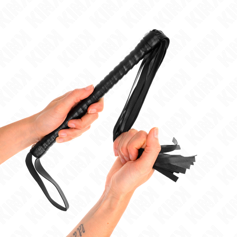 KINK - ZWEEP MET ZWART GERIBBELD HANDVAT 48,5 CM
