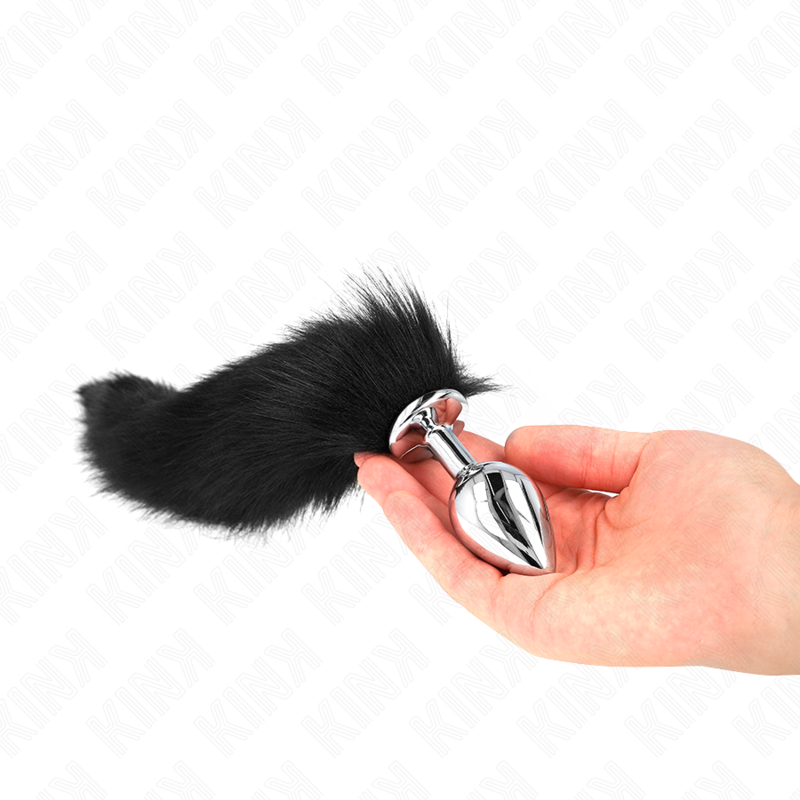 KINK - AARSPLUG MAAT M 8 X 3,5 CM MET SYNTHETISCHE STAART 40 CM ZWART