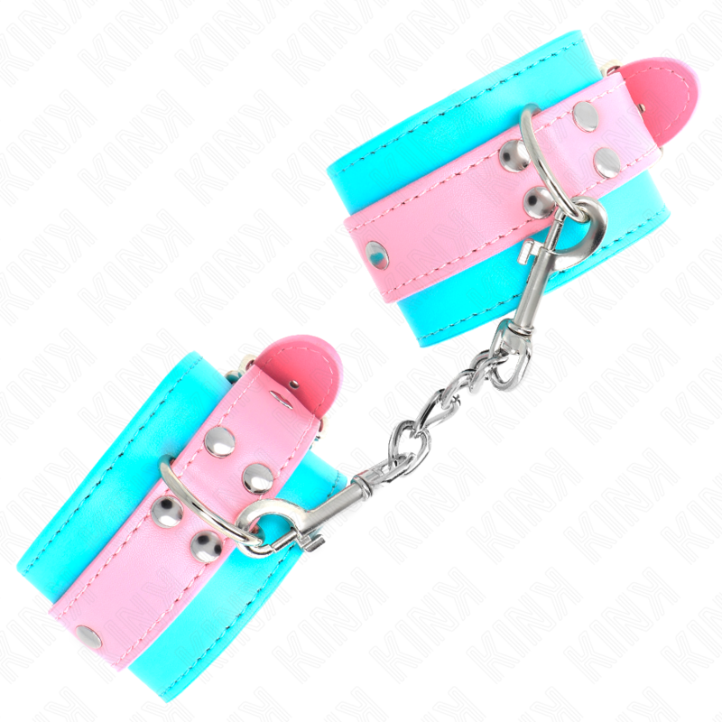 KINK - SCHATTIGE POLSBANDJES BLAUW / ROZE VERSTELBAAR 16-28 CM X 5 CM
