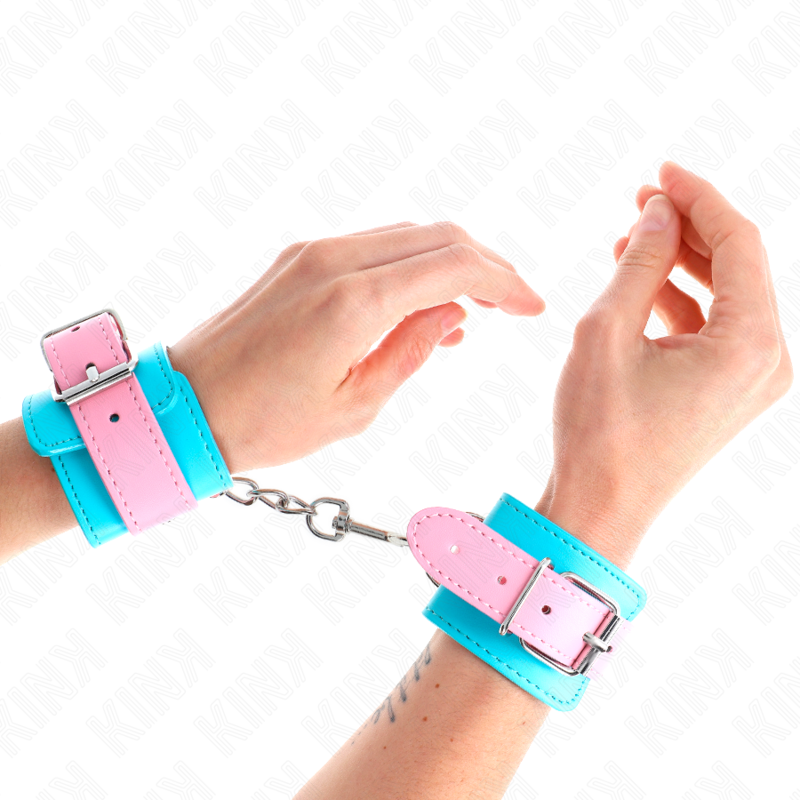 KINK - SCHATTIGE POLSBANDJES BLAUW / ROZE VERSTELBAAR 16-28 CM X 5 CM