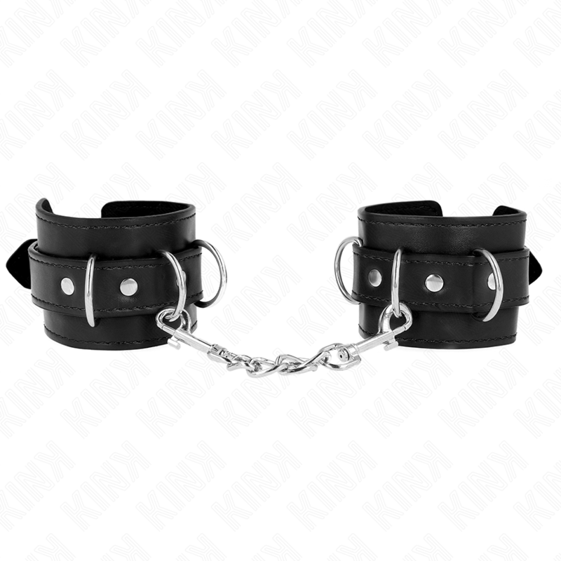 KINK - 3 D-RING POLSBOEIEN VERSTELBAAR ZWART 17.5-25 CM X 6 CM