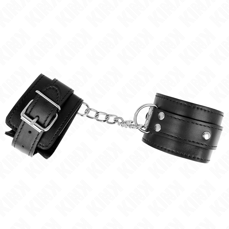 KINK - 3 D-RING POLSBOEIEN VERSTELBAAR ZWART 17.5-25 CM X 6 CM