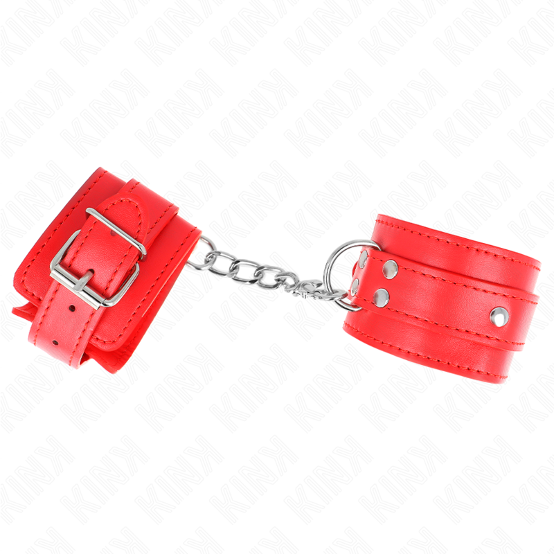 KINK - 3 D-RING POLSBANDEN VERSTELBAAR ROOD 17,5-25 CM X 6 CM