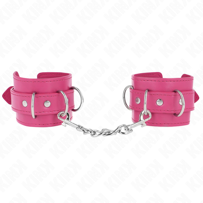 KINK - 3 D-RING POLSBANDEN VERSTELBAAR ROZE 17,5-25 CM X 6 CM